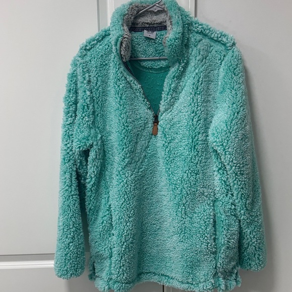 Tops - Cozy Teal Sherpa Pullover